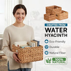 Honey-Can-Do Woven Water Hyacinth Wicker Storage Baskets, Nesting Set of 3 - Image 5
