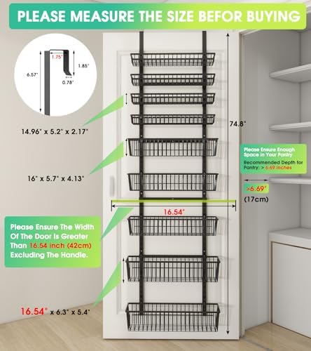 Mefirt 9-Tier Over The Door Pantry Organizer, Pantry Storage & Organization - Image 2
