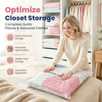 10PCS No Pump Vacuum Storage Bags, No Pump Large Vacuum Storage Compression Bags, Thick Airtight Reusable Organizer for Clothes Comforters Travel Moving Closet Storage (L) - Image 2