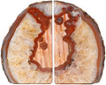 Nature's Decorations Agate Bookends - A Quality Brown Geode with Non-Skid Rubber Bumpers for Shelves, Office, Home Decor - Heavy Duty Cool Crystal Stone (4-6 LB) by NaturesDecorations
