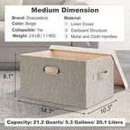 Storage Bins with Lids Fabric Closet Organizers Cubes Office Organization - Image 2