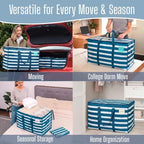 VENO 4 Pack Heavy Duty Moving Bags, Extra Large Storage Bags with Reinforced Handles & Strong Zippers, Foldable & Reusable Moving Box Alternative for Clothes & Dorm Storage - Image 6