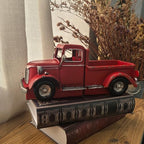Decorative Book Ends Vintage Bookends: Metal Truck Book Stopper for Heavy Books - Farmhouse Decor for Shelf Table Coffee Bar Office Home - Gift for Adults Men Teen (Vintage Red) - Image 2