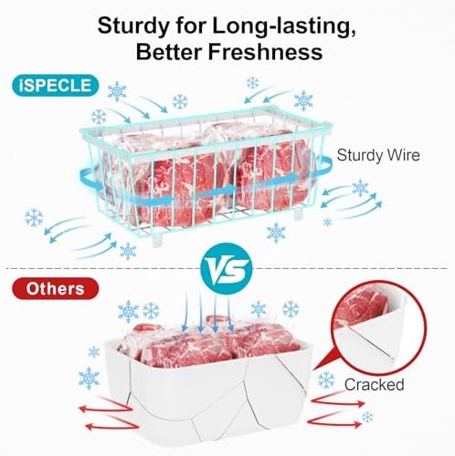 iSPECLE Freezer Organizer Bins - Small Storage Baskets for 7 Cu.Ft, 4 Pack - Image 4