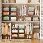 X-cosrack 3-Tier Hanging Closet Organizer, Laundry Room Organization | Space Saving Shelves with 1.65" Hook & 5 S-Hooks | Hanging Wire Baskets (12.4" W x 8.8" H x 10.24-11.8" D) - Image 2