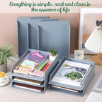 Wenqik Gray Letter Trays Stackable, 8 Pcs Plastic Desk Organizer - Image 5