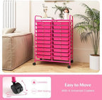 COSTWAY 20-Drawer Rolling Storage Cart, Utility Storage Organizer Cart - Image 4