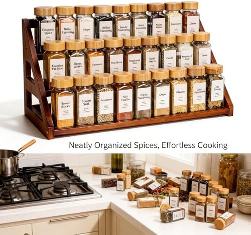 Bamboo 3 Tier Spice Rack,Spice Organizer for Cabinet/Countertop - Image 4