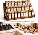 Bamboo 3 Tier Spice Rack,Spice Organizer for Cabinet/Countertop - Image 4