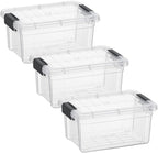 Superio 3.4 Quart Clear Plastic Storage Boxes with Lids, Stackable Organizer Containers, BPA-Free Storage Bins for Home, Office, School & Dorm, 3 Pack by Superio