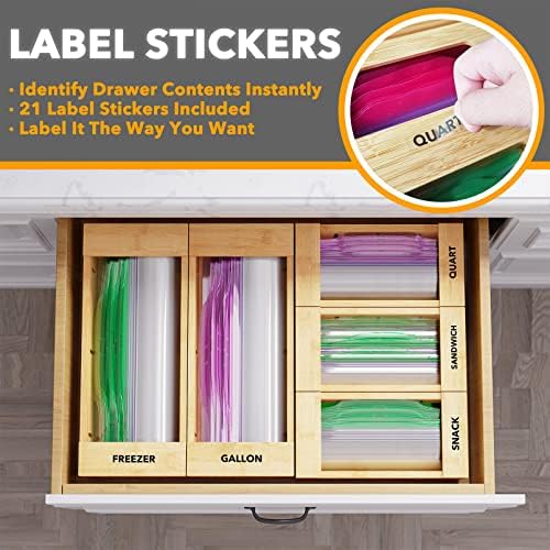 SpaceAid WrapNeat 2 in 1 Wrap Dispenser, SpaceAid Bag Storage Organizer for Kitchen Drawer, (5 Pack Set) - Image 7