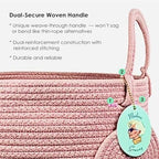 Modern Granny Extra Large Cotton Rope Laundry Hamper 16x22 Inch Dual Secure Woven Handle for Living Room Closet Clothes Blanket Organization - Image 7