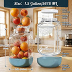 1.5 Gallon Large Glass Jar with Airtight Lid, Square, 2 Pack - Image 5