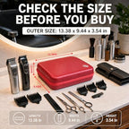 Boobowl Hard Travel Case for Hair Clippers, Barber Tool Organizer, Red - Image 6