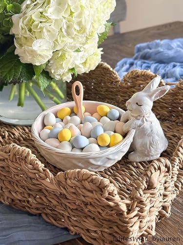 Mud Pie Nested Scallop Woven Trays Set; 21.63"X15.75" - Image 3