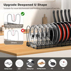 Housolution 2 Pack Pot and Pan Lid Organizer Holder Storage Rack, Black - Image 2