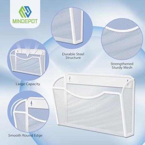 MINDEPOT Wall File Organizer, Hanging Wall File Holder, 6 Pack, Black - Image 3