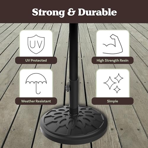 Pure Garden Outdoor Umbrella Base, 19lb, Black - Image 6