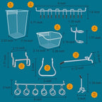 248PCS Pegboard Accessories Organizer Kit,1/8 and 1/4 inch Pegboard Hooks Assortment, Pegboard Bins, Metal Hooks for Hanging Storage (Transparent) - Image 3
