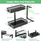 Under Sink Organizer 2 Pack, High Adjustable 2 Tier Under Sink Organizers and Storage, Slide out Metal Cabinet Organizers, Pull out Storage Drawer Shelf for Kitchen Bathroom Cabinet (Black) - Image 4