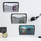 Tenceur 3 Pcs Wall File Holder Hanging, 13.19 x 12.2 x 3.07 Inch, Black - Image 5
