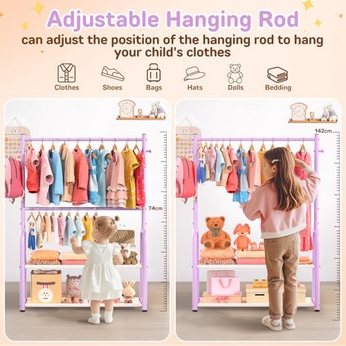 Kids Clothing Rack 2 Tier Baby Closet Toddler Dress up Racks - Image 2
