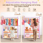 Kids Clothing Rack 2 Tier Baby Closet Toddler Dress up Racks - Image 2