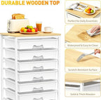 SUNALLY Rolling Cart With 8 Drawers,Storage Drawer Cart for Craft Art,White - Image 4