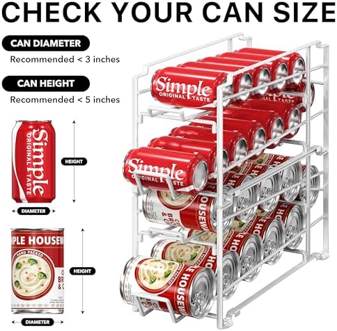 Simple Houseware 2-Pack Stackable Beverage Soda Can Dispenser Rack, White - Image 5