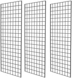Heavy Duty Commercial Grade Gridwall Panels – Grid Panel for Any Retail Display, 2’ Width x 5’ Height, 3 Gridwall Panels Per Carton (Black Finish) by Home