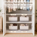 OIASKET 4 Pack Storage Baskets for Organizing, 13"X9"X7.87", Decorative Cotton Rope Baskets for Shelves, Small Woven Basket for Toys, Books and Towels, Grey & White - Image 7