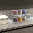 Redrubbit Large (15.7 x 9. 4 Inch) Cabinet Storage Shelf Rack, Rustproof Kitchen Counter and Cabinet Shelf, Storage Rack Organizer for Kitchen, Fridge, Cabinet, Bathroom, Set of 4 - Image 6