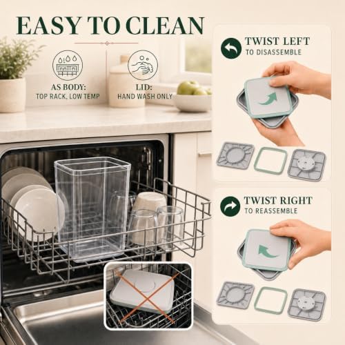 2-Pack 2.9 Qt Airtight Food Storage Containers, Stackable Pop Lids - Image 4