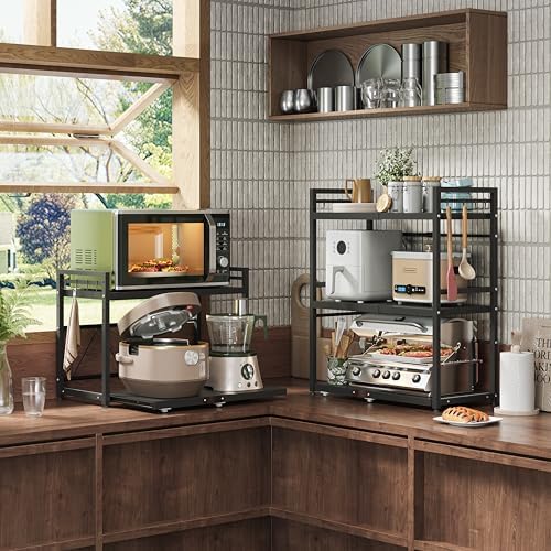 NETEL 2 Tier Expandable Microwave Stand countertop,Microwave Oven Rack - Image 2