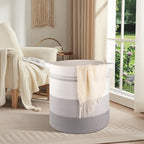 OIAHOMY 80L Laundry Basket Laundry Hamper Nursery Hamper White&Gray - Image 2