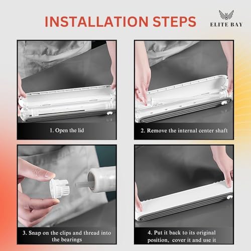 Food Plastic Wrap Dispenser with Sliding Cutter – Refillable ABS Wrap Cutter | Includes 80cm Plastic Wrap Roll. - Image 5