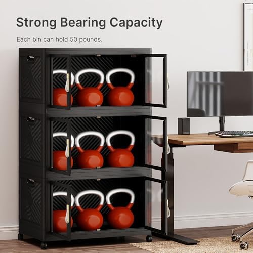 UAMFURI Stackable Storage Bins with Lids, 480QT Extra Large Storage Cabinet - Image 3