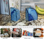 AMOYSTONE Blue Agate Bookends Heavy Stone Book Ends for Shelves Decor - Image 6