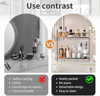 2 Tier Corner Bathroom Counter Organizer, Cosmetic Skincare Organizer, Bathroom Countertop Perfume Tray Vanity Organizer, Kitchen Spice Corner Storage Shelf - Image 4