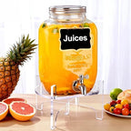 1 Gallon Glass Drink Dispenser with Acrylic Stand, Airtight & Leakproof Lemonade Sun Tea Jar with Lid and Spigot, Beverage Dispenser for Parties, Weddings, Lemonade & Laundry Detergent Dispenser by BESHIGH