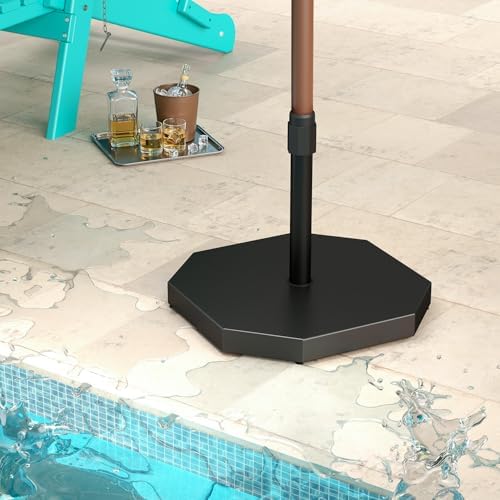 GREENVINES 18" Concrete-Patio-Umbrella-Base, Cast Iron Covered, Black - Image 7