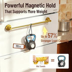 Magnetic Towel Bar, Adjustable Towel Rod, Brushed Gold, 2 Pack - Image 5