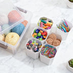 Citylife 17QT 2-Pack Clear Storage Bins with Lid 6 inserts Stackable - Image 6