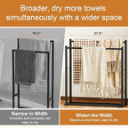 Honiter Towel Racks for Bathroom, 2 Tiers Wider Towel Drying Rack Outdoor, Free Standing Towel Rack, Pool Towel Blanket Stand and Display Rack for Oversized Bath Towels, Black - Image 5