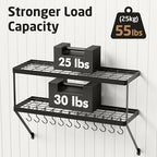 KES 2-Tier Wall Pot Rack, 30-Inch, 100 Lbs Load, Heavy-Duty, Matte Black - Image 3