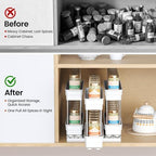 Mystozer Pull Out Spice Rack Organizer for Cabinet, Slide Out Spice Racks Organizer, Easy to Install Spice Cabinet Organizers, 8.5''Wx10.5''Dx8.3''H, 3 Drawers-2 Tiers (White) - Image 6