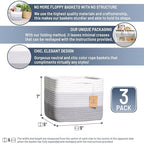 NaturalCozy Storage Cubes 9”x9”x7”Cotton Rope Woven Baskets for Organizing 3-Pack | 9 Inch Cube Storage Bin | Small Basket for Shelf Nursery, Pantry, Decorative Plant, Bathroom Closet, Toy Gift - Image 2