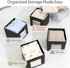 Homsorout Cube Storage Bins - Fabric Shelves for Closet Organization, Foldable Storage Bins for Clothes, Decorative Storage Baskets with Window for Home, Set of 6, Black - Image 5