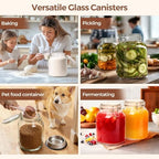 ComSaf Glass Pantry Jars with Airtight Lids 0.7 Gallon 2 Pack Wide Mouth - Image 6