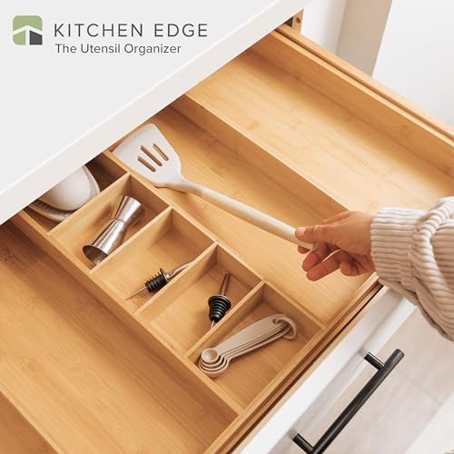 KitchenEdge Utensil & Junk Drawer Organizer, 19-33 in, Bamboo - Image 2
